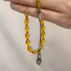 Gümüş Kazaz Püsküllü Sıkma Kehribar Tesbih