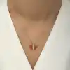 Gümüş Kırmızı Kaplangözü Taşlı Kelebek Kolye