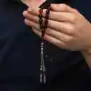 Gümüş Kırmızı Siyah Ateş Kehribar Tesbih