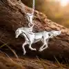 Gümüş Koşan At Kolye