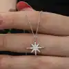 Gümüş Kutup Yıldızı Kadın Kolye