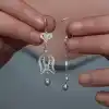 Gümüş Lale Motifli Telkari Kadın Küpe
