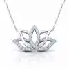 Gümüş Lotus Çiçeği Kolye