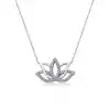 Gümüş Lotus Çiçeği Kolye