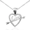 Gümüş Love Oklu Kalp Bayan Kolye