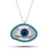 Gümüş Mavi Göz Koruyucu Kadın Kolye