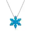 Gümüş Mavi Opal Taş Kar Tanesi Bayan Kolye