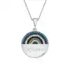 Gümüş Mavi Taşlı İsimli Bayan Kolye