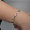 Gümüş Mekik Zirkon Taşlı Kadın Bileklik