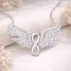 Gümüş Melek Kanadı Sonsuzluk Kadın Kolye