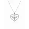 Gümüş Mikail Meleği Figürlü Kalp Kadın Kolye