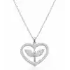 Gümüş Mikail Meleği Figürlü Kalp Kadın Kolye
