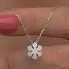 Gümüş Minimal Kar Tanesi Kadın Kolye