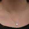Gümüş Minimal Kar Tanesi Kadın Kolye