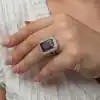 Gümüş Mor Zirkon Taşlı Kadın Yüzük