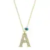 Gümüş Nazar Gold A Harfi Kadın Kolye