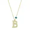 Gümüş Nazar Gold B Harfi Kadın Kolye