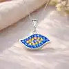Gümüş Nazar Gözlü Bayan Kolye