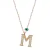 Gümüş Nazar Rose M Harfi Kadın Kolye