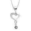 Gümüş Nazarlı Bayan Kalp Kolye