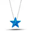 ​Gümüş Opal Mavi Taşlı Yıldız Kadın Kolye