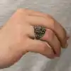Gümüş Osmanlı Devlet Armalı Erkek Yüzük