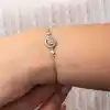 Gümüş Oval Baget Taşlı Kadın Bileklik