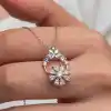 Gümüş Pembe Dönen Çiçek Kadın Kolye