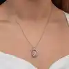 Gümüş Pembe Dönen Çiçek Kadın Kolye