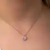 Gümüş Pembe Kalp Kadın Kolye
