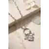 Gümüş Renk Ataç Zincir Yonca Model Kadın Kolye