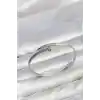 Gümüş Renk Çivi Model Zirkon Taşlı Kadın Kelepçe Bileklik