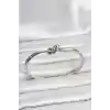 Gümüş Renk Düğüm Model Pirinç Kadın Bileklik