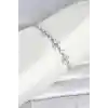 Gümüş Renk Pirinç Kelebek Model Asansörlü Model Kadın Bileklik