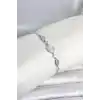 Gümüş Renk Pirinç Sedefli Asansörlü Kadın Bileklik