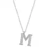 Gümüş Rodyum M Harfi Kadın Kolye
