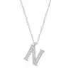 Gümüş Rodyum N Harfi Kadın Kolye