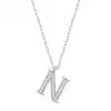 Gümüş Rodyum N Harfi Kadın Kolye