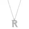 Gümüş Rodyum R Harfi Kadın Kolye