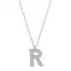 Gümüş Rodyum R Harfi Kadın Kolye