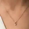 Gümüş Rose 3 Boyutlu Ç Harf Bayan Kolye