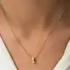 Gümüş Rose 3 Boyutlu İ Harf Bayan Kolye