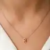 Gümüş Rose 3 Boyutlu R Harf Bayan Kolye
