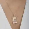 Gümüş Rose Allah Yazılı Kadın Kolye