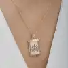 Gümüş Rose Allah Yazılı Kadın Kolye