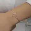 Gümüş Rose Ay Yıldız Kadın Bileklik