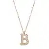 Gümüş Rose B Harfi Kadın Kolye