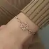 Gümüş Rose Baget Taşlı Kar Tanesi Bileklik