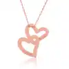 Gümüş Rose Birleşmiş Kalpler İsimli Bayan Kolye