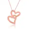 Gümüş Rose Birleşmiş Kalpler İsimli Bayan Kolye
